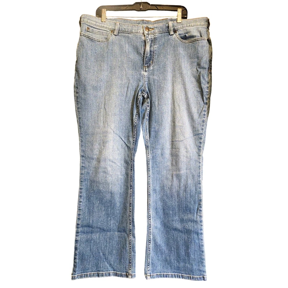Duluth Trading Co Jeans Womens 18x29 Blue Bootcut Daily Denim Stretch Excellent